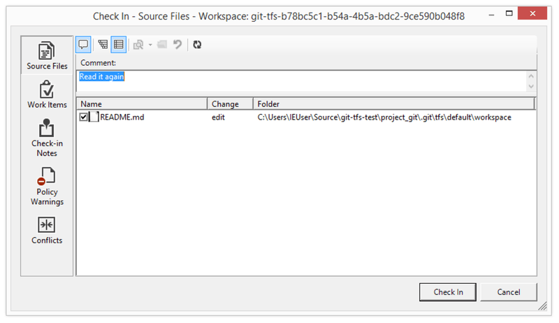 The git-tfs checkin tool.