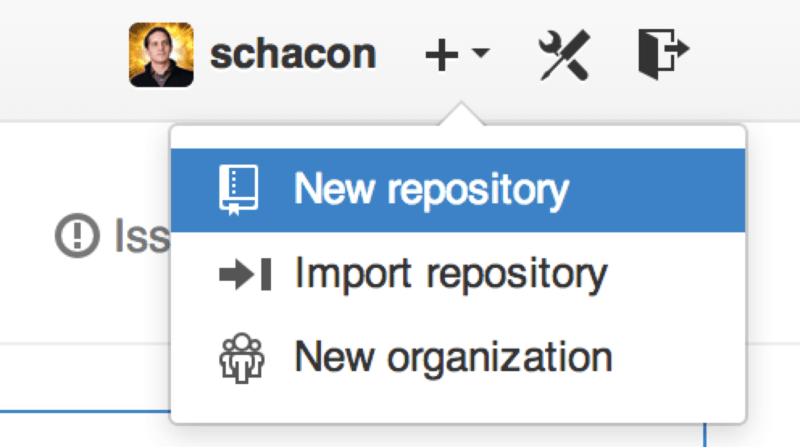 The ``new repositoryo'' dropdown.